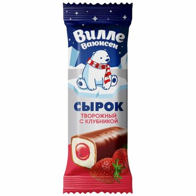 Сырок Вилле Ваюнсен Клубничный творожный глазированный 23% 40 г