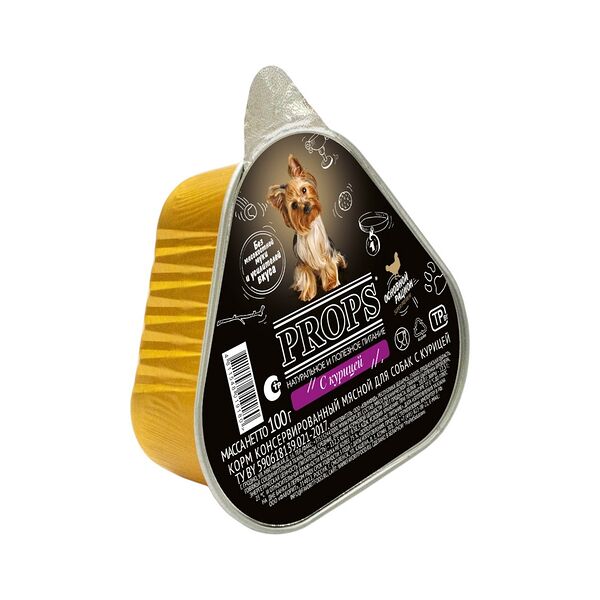 Корм консервир мясн стерилиз д/собак с курицей а/б 100г