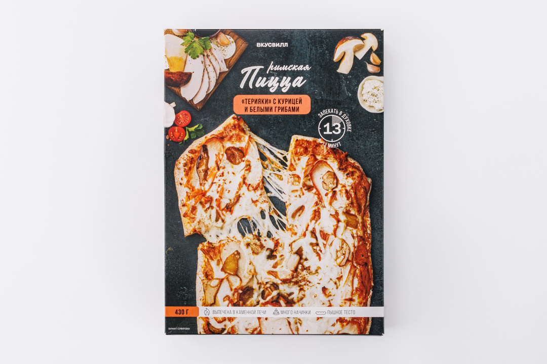 

Пицца римская ВкусВилл Терияки с курицей и белыми грибами заморозка 430 г