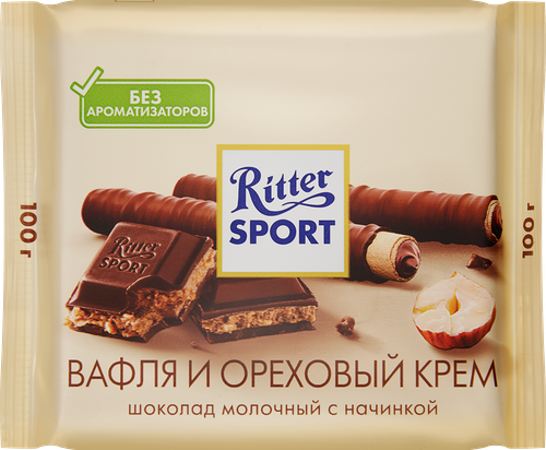 Шоколад молочный Ritter Sport Вафля и ореховый крем 100 г