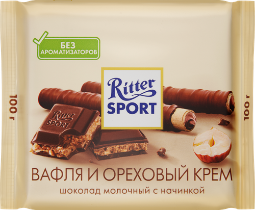 

Шоколад молочный Ritter Sport Вафля и ореховый крем 100 г