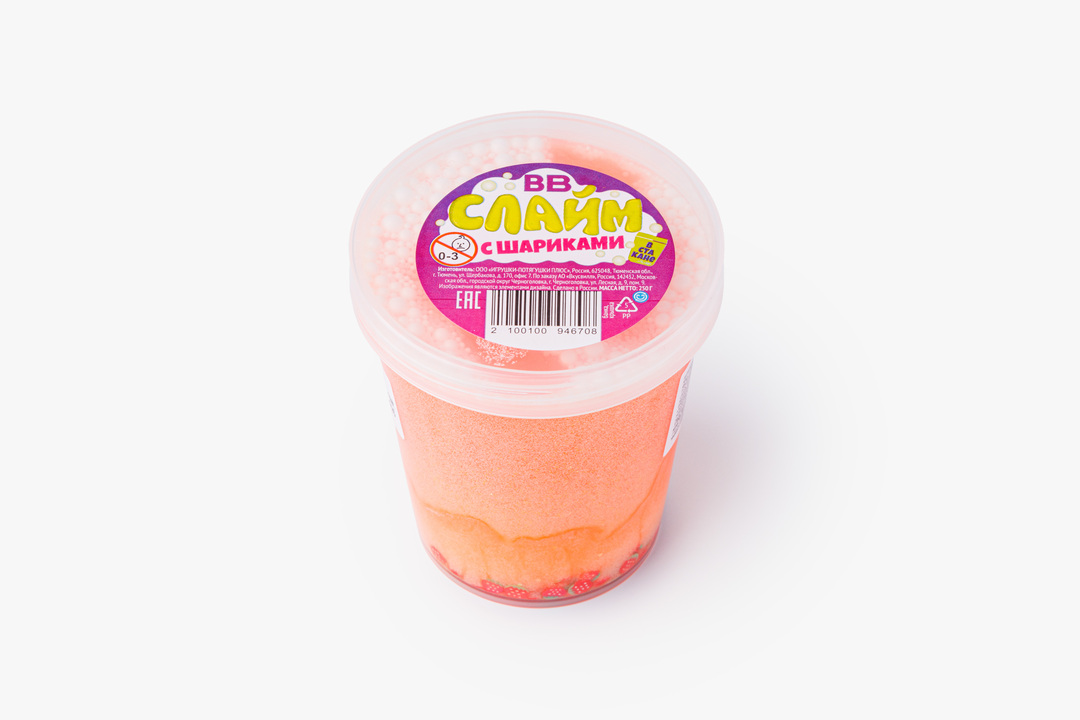 

Слайм ВкусВилл с шариками в стакане 1 шт. цвет в ассортименте