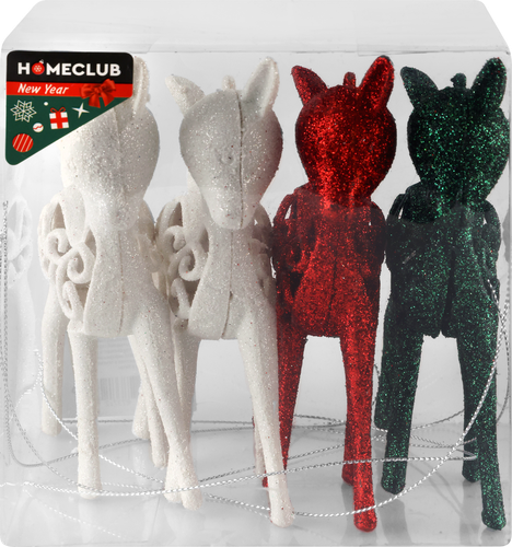 

Набор елочных украшений Homeclub Классическое рождество Оленята пластик 14 см, 4 шт Арт. EG01-PE3-14604M502S