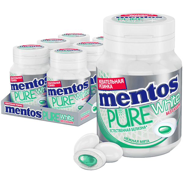 Жевательная резинка Mentos Pure White Нежная Мята 54 г