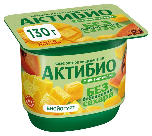 

Биойогурт АктиБио манго-папайя 3% 130 г
