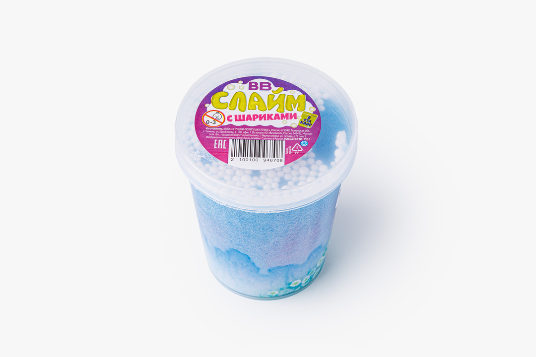 

Слайм ВкусВилл с шариками в стакане 1 шт. цвет в ассортименте