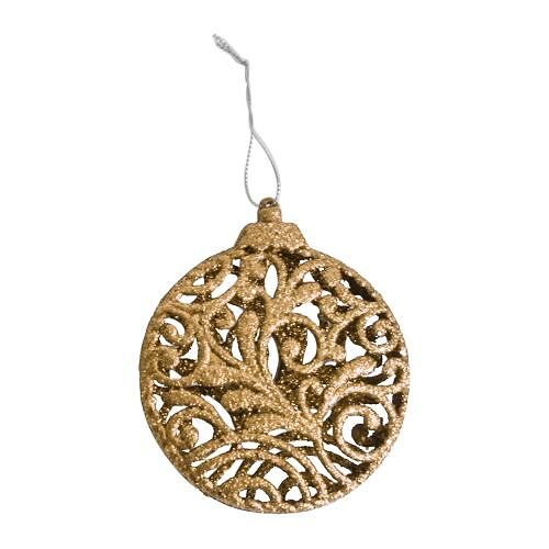 Украшение на ёлку Шар с узором 12 см, 1 шт., цвет в ассортименте