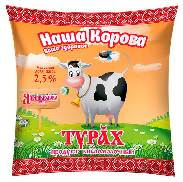 

Продукт кисломолочный Наша корова Турах 2.5% 450 мл
