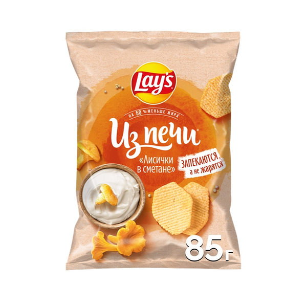 Картофельные чипсы Lay's Из печи Лисички в сметане 85 г
