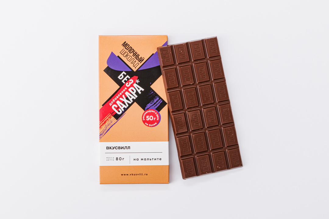 

Шоколад молочный ВкусВилл на мальтите 80 г