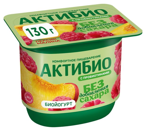 

Биойогурт АктиБио Персик-Малина 3% 130 г