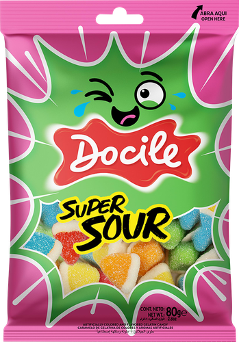 

Мармелад жевательный Docile Super sour pyramid Супер-кислые пирамидки 80 г