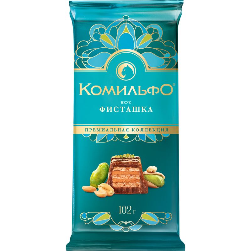 

Шоколад молочный Комильфо c фисташкой арахисом и вафлей 102 г
