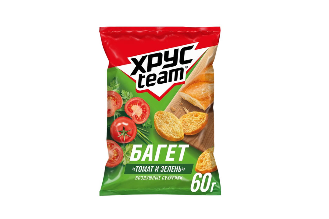

Сухарики Хрусteam Багет Томат-Зелень 60 г