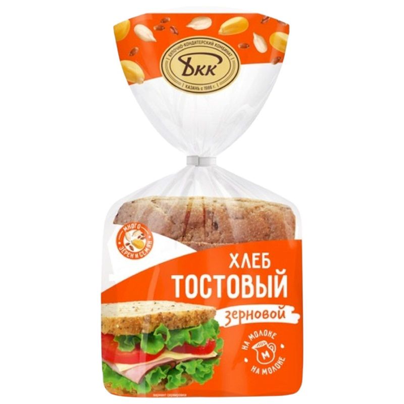 

Хлеб БКК Тостовый зерновой нарезка 250 г