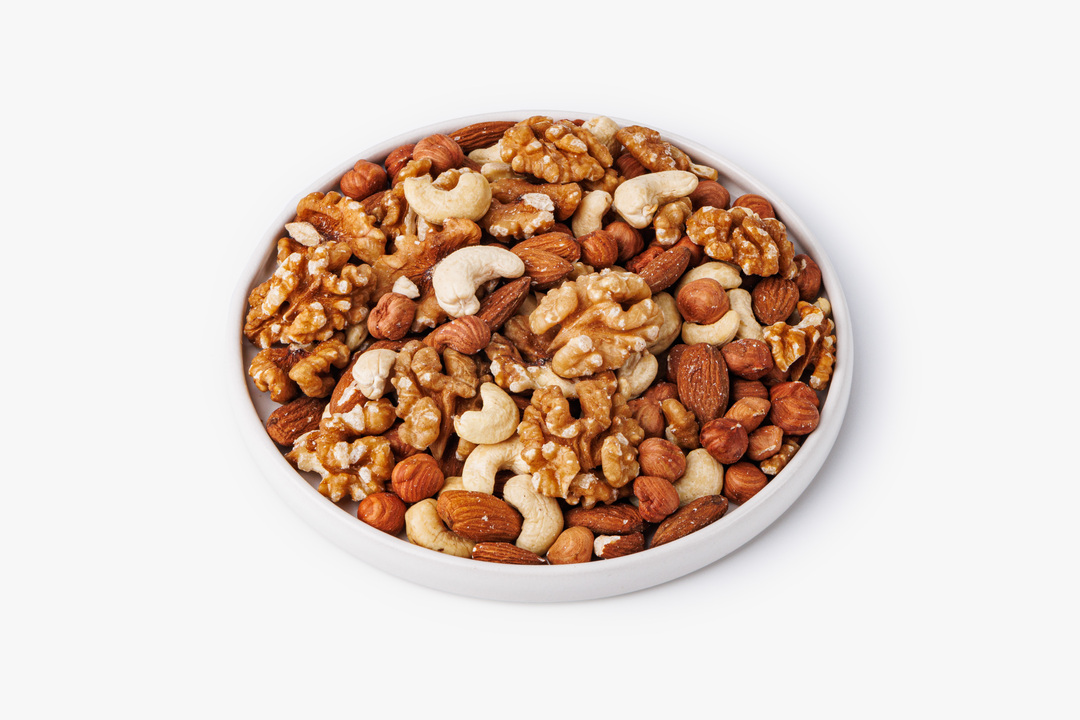 

Смесь сушеных орехов ВкусВилл кешью, фундук, миндаль, грецкий орех 200 г