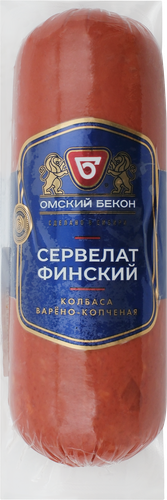 

Колбаса варено-копченая Омский Бекон Сервелат Финский 380 г
