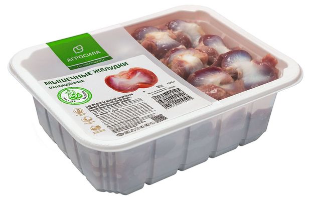 

Желудки мышечные цыпленка-бройлера Агросила Халяль очищенные охлажденные вес