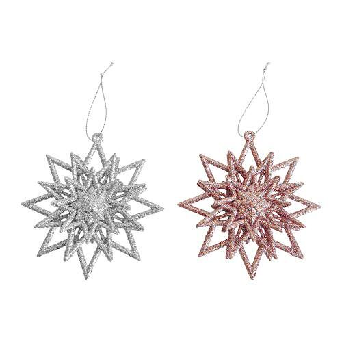 Украшение на елку Блестящая звезда пластиковая 11см в ассортименте