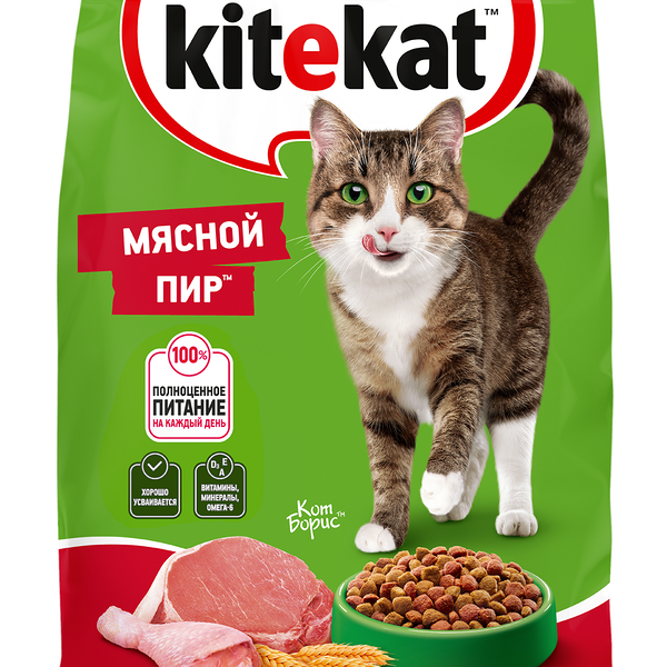 Корм сухой Kitekat Мясной пир для кошек 1.3 кг