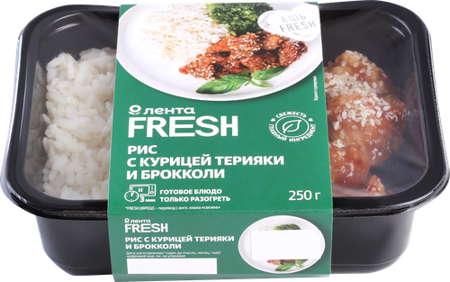 

Рис Лента Fresh с курицей терияки и брокколи, 250 г