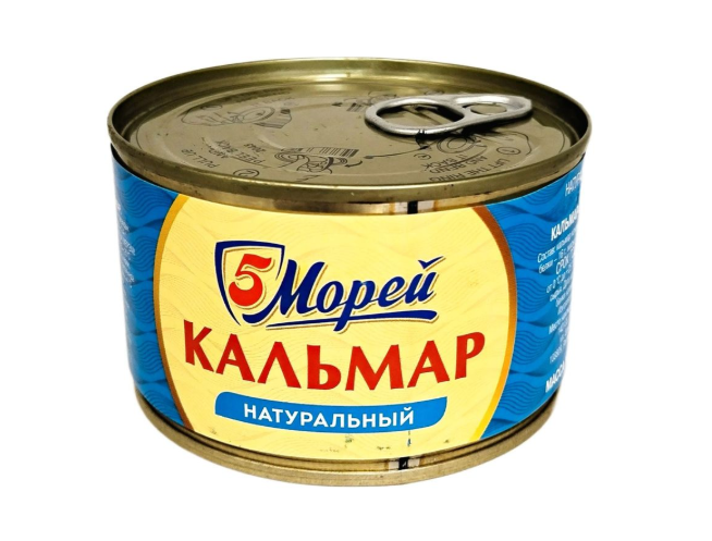 

Кальмар 5 Морей шинкованный натуральный без кожицы 230 г