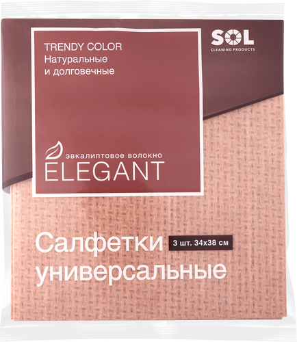 

Салфетки вискозные Sol универсальные 34х38 см 3 шт. цвет в ассортименте