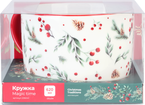 

Кружка HOMECLUB Magic time 620мл, фарфор, в ассортименте, 206041