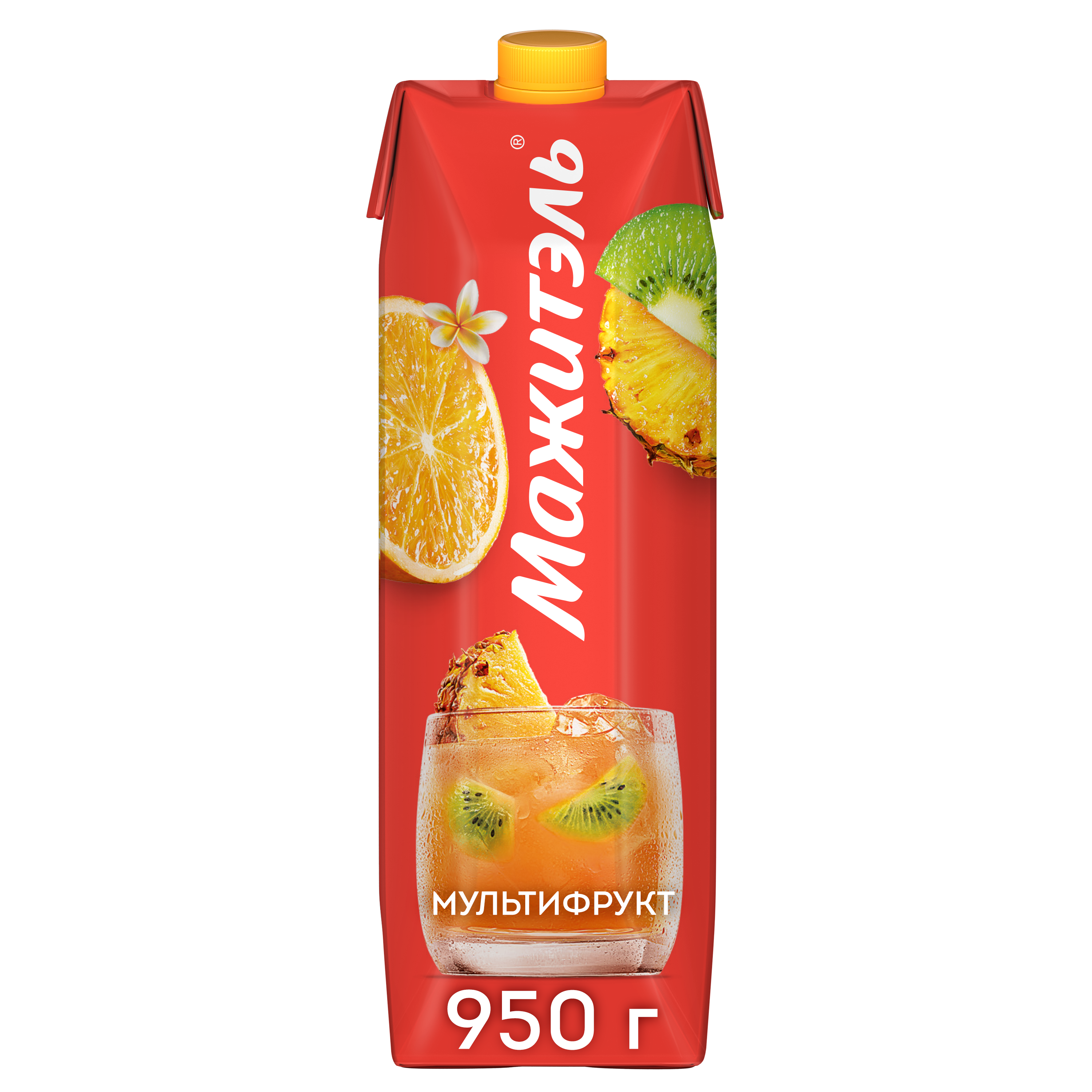 

Коктейль сывороточно-молочный Мажитэль с соком и с витаминами Мультифрукт 950 г