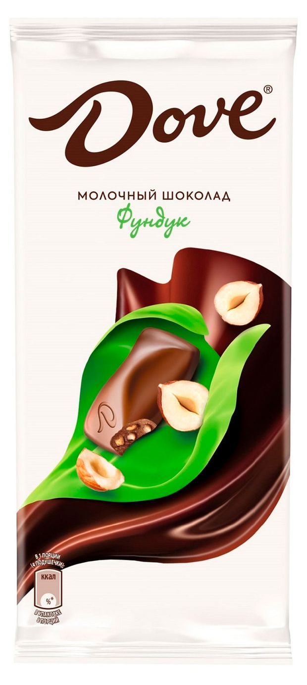 

Шоколад молочный Dove с дробленым фундуком 90 г