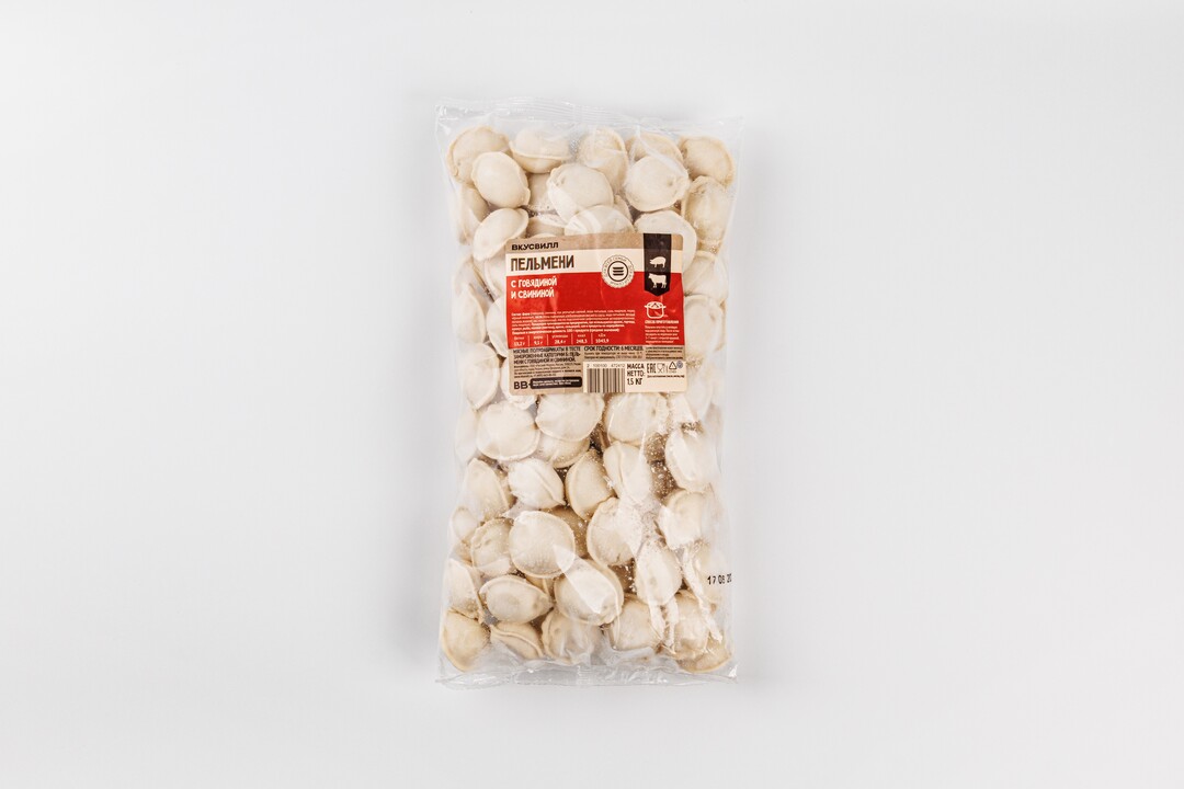 

Пельмени ВкусВилл с говядиной и свининой 1.5 кг