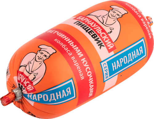 

Колбаса Барнаульский Пищевик вареная с ветчинными кусочками 380 г