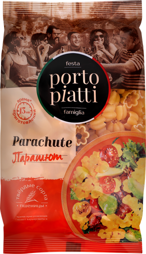 

Макароны Porto Piatti Парашют группа А высший сорт 400 г