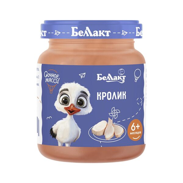 Консерва мясная Беллакт из кролика с 6мес 95г ДП