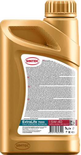 

Моторное масло Sintec ExtraLife 7000 5W-40 A3/B4 SN/CF