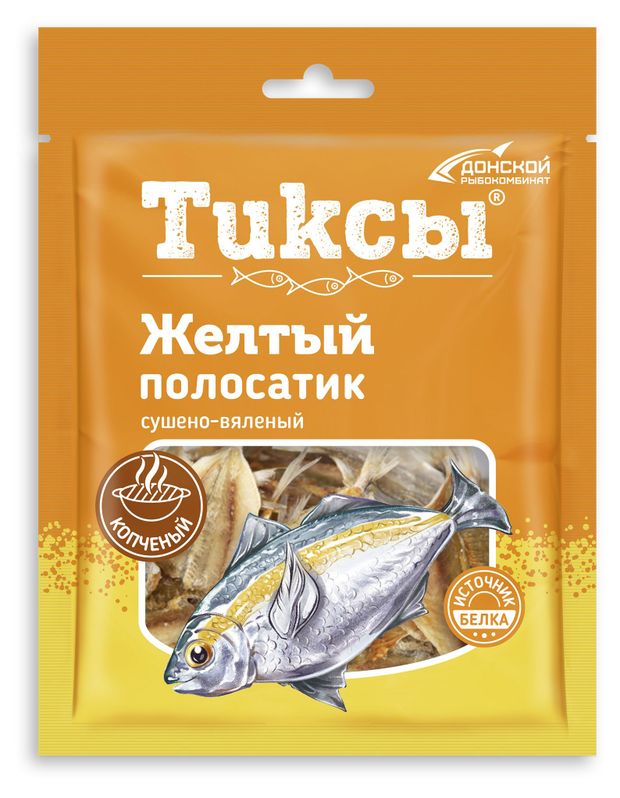 

Желтый полосатик сушено-вяленый Тиксы со вкусом копчения 70 г