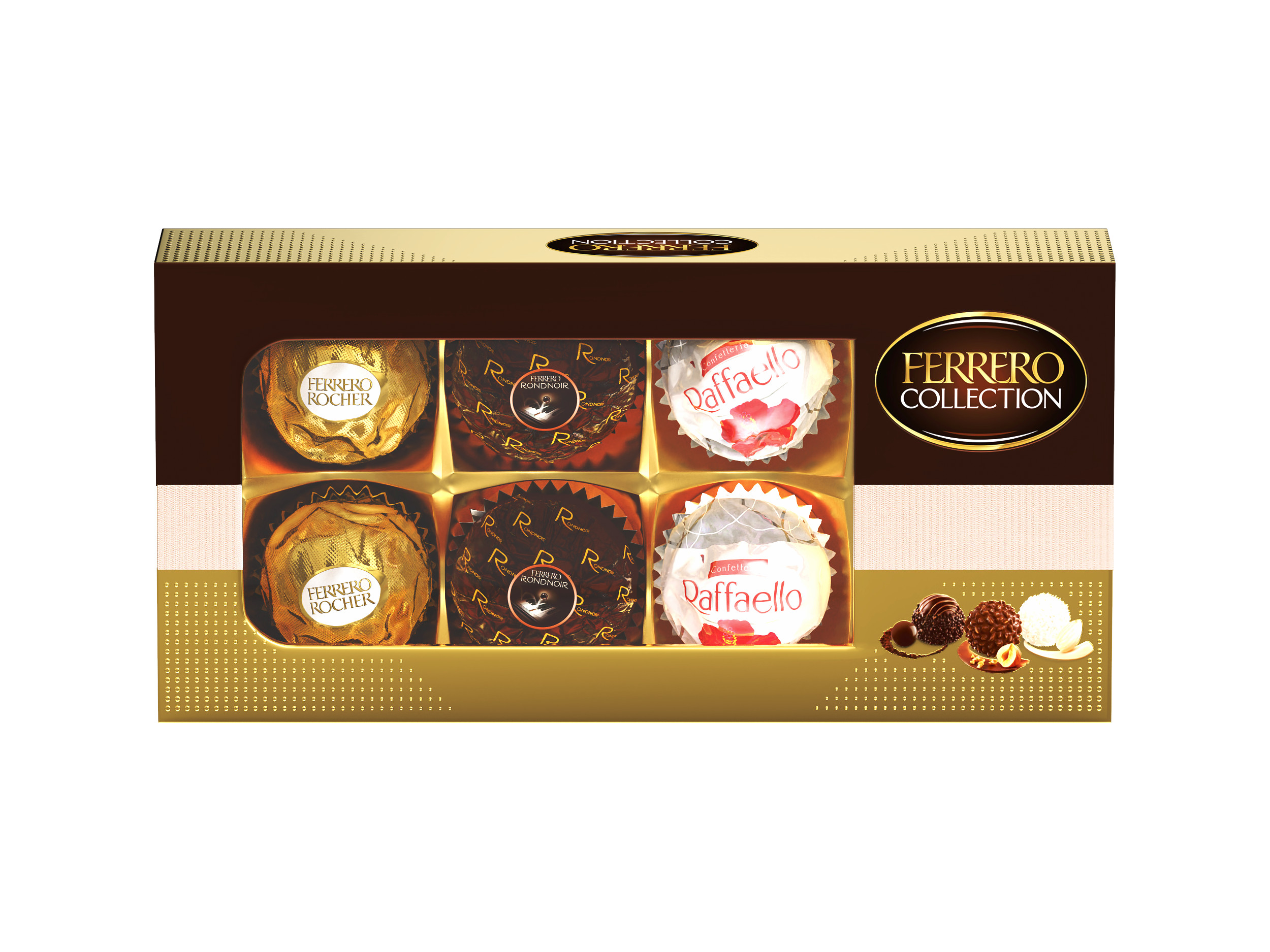 

Набор конфет Ferrero Collection Rondnoir Rocher Raffaello, 64.8 г