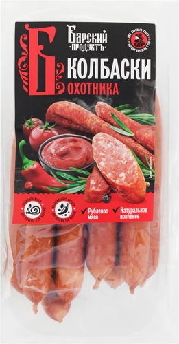 

Колбаски Барский продукт Охотника полукопченые весовые