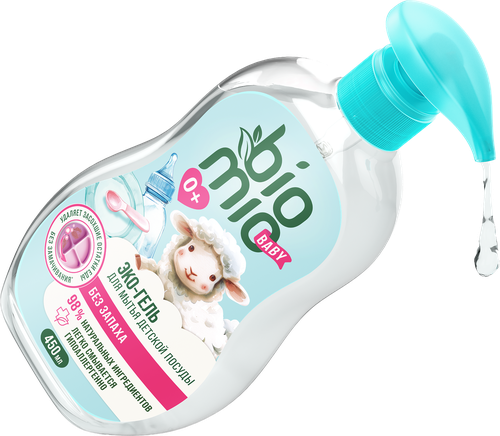 

Эко-гель BioMio Baby для мытья детской посуды без запаха 450 мл