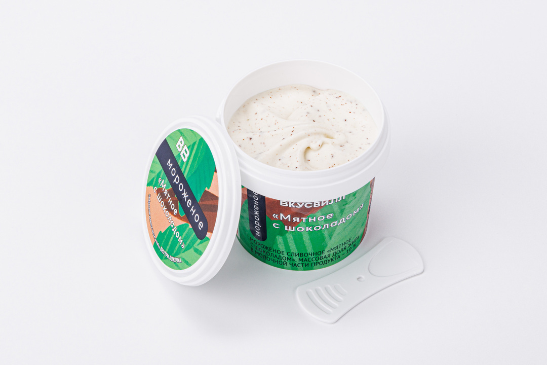 

Мороженое ВкусВилл Мятное с шоколадом 85 г