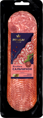 Колбаса сырокопченая Premium Club Сальчичон, нарезка 200 г