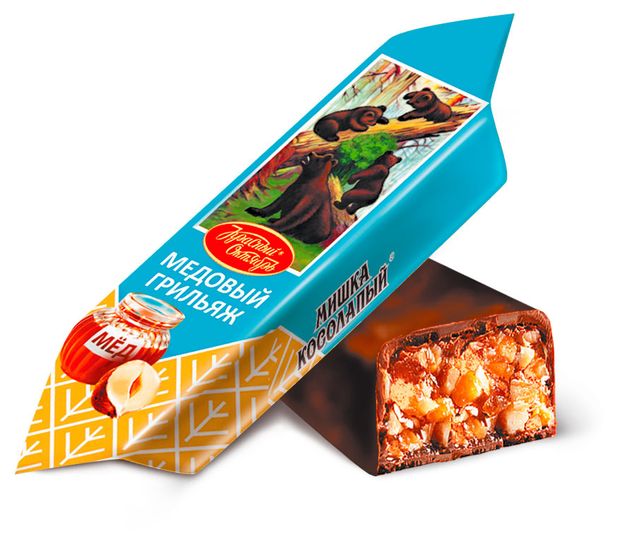 

Конфеты Красный Октябрь Мишка Косолапый медовый грильяж, вес