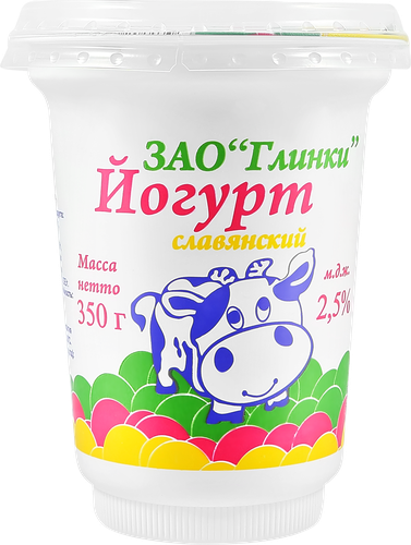 

Йогурт ГЛИНКИ Славянский Вишня 2,5%, бзмж 350 г