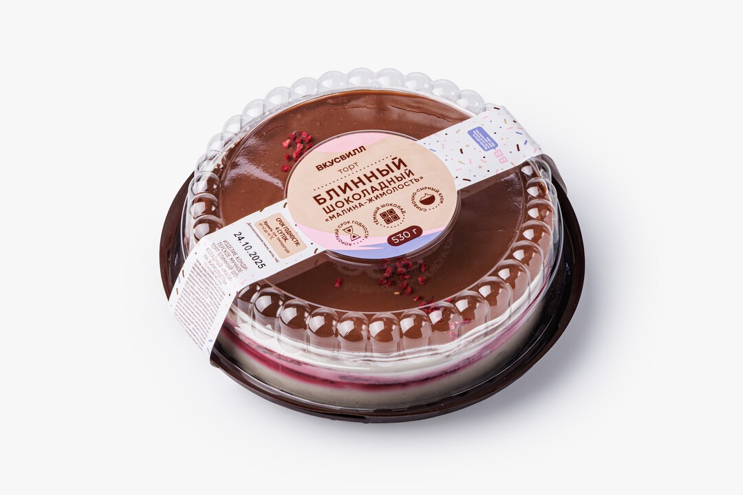 

Торт ВкусВилл блинный шоколадный Малина-жимолость 530 г