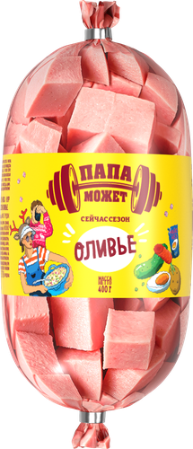 

Колбаса Папа может Сейчас сезон Оливье из мяса кур вареная 400 г