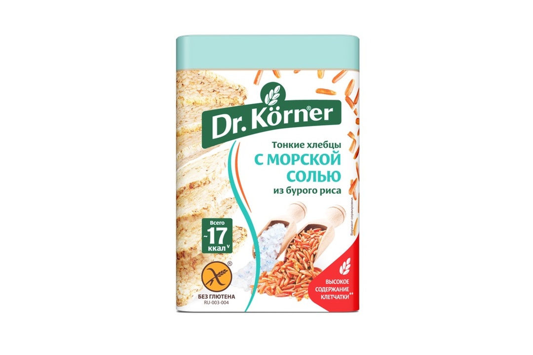 

Хлебцы хрустящие рисовые Dr. Korner с морской солью тонкие 100 г
