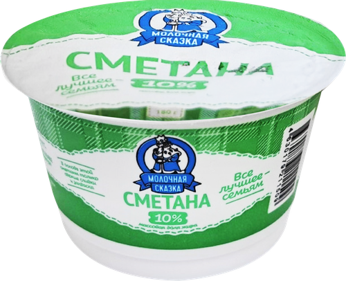 

Сметана Молочная сказка 10% без змж 180 г