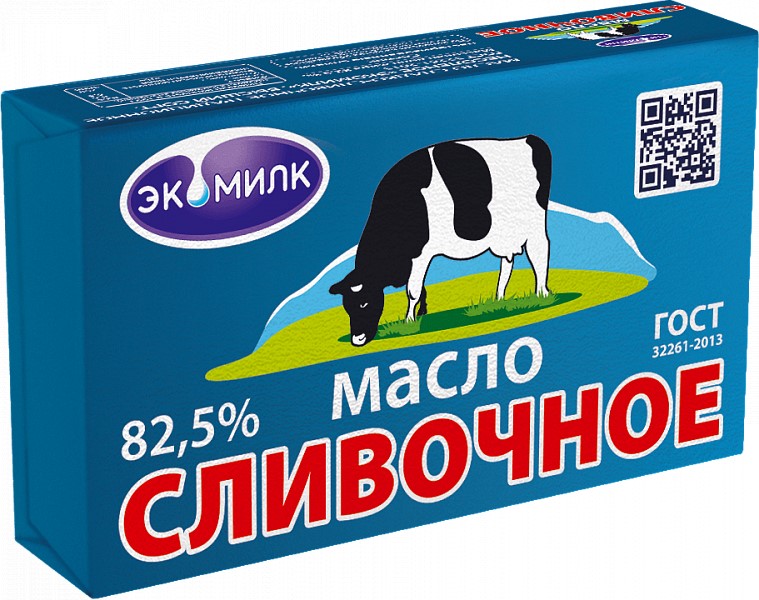 

Масло сливочное Экомилк 82.5% 180 г