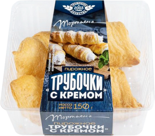 

Пирожное Тортьяна слоеное Трубочки с кремом 150 г