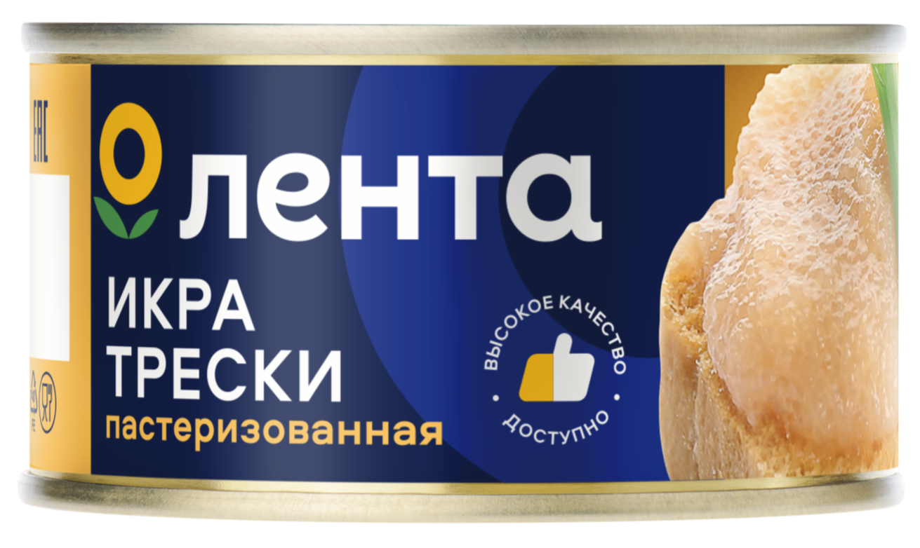 

Икра трески Лента пробойная соленая 120 г